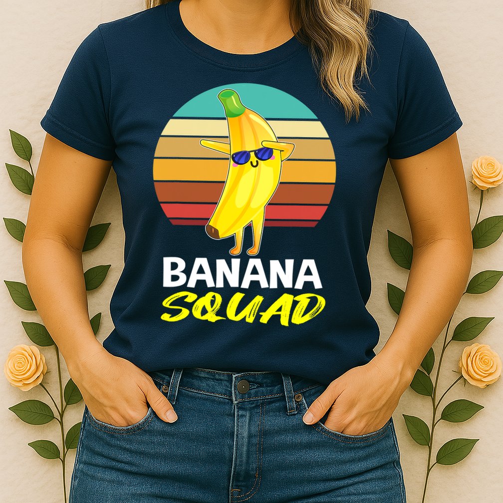 Dancing Banana Squad Funny Retro Vintage Womens T-Shirt