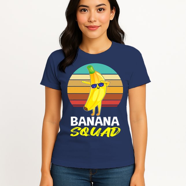 Dancing Banana Squad Funny Retro Vintage Womens T-Shirt