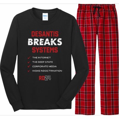 Desantis Breaks Systems The Internet The Deep State Corporate Media Woke Long Sleeve Pajama Set