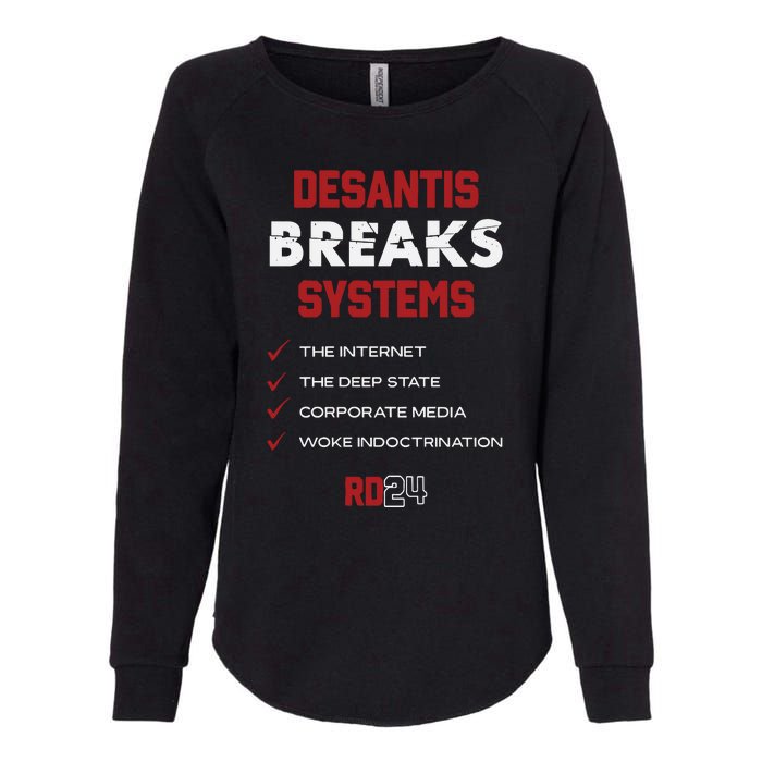 Desantis Breaks Systems The Internet The Deep State Corporate Media Woke Womens California Wash Sweatshirt