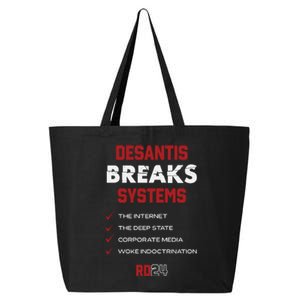 Desantis Breaks Systems The Internet The Deep State Corporate Media Woke 25L Jumbo Tote