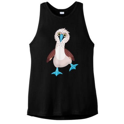 Dancing Booby Sea Bird Footed Blue Feet Drawing Ladies PosiCharge Tri-Blend Wicking Tank