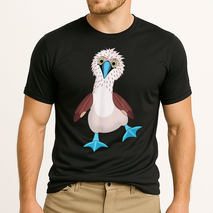 Dancing Booby Sea Bird Footed Blue Feet Drawing Cooling Performance Crew T-Shirt