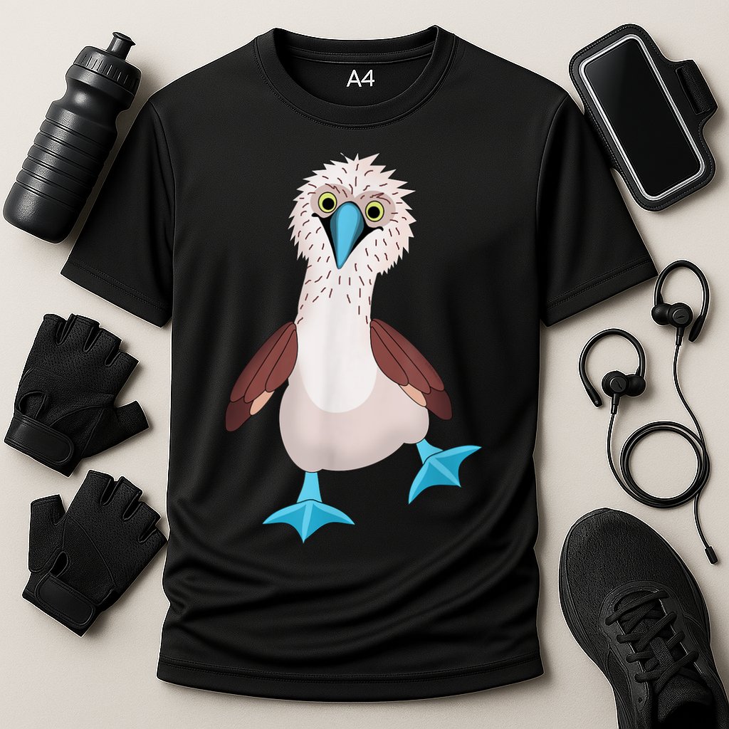 Dancing Booby Sea Bird Footed Blue Feet Drawing Cooling Performance Crew T-Shirt