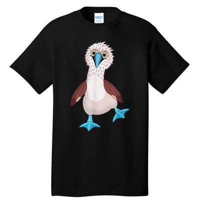 Dancing Booby Sea Bird Footed Blue Feet Drawing Tall T-Shirt