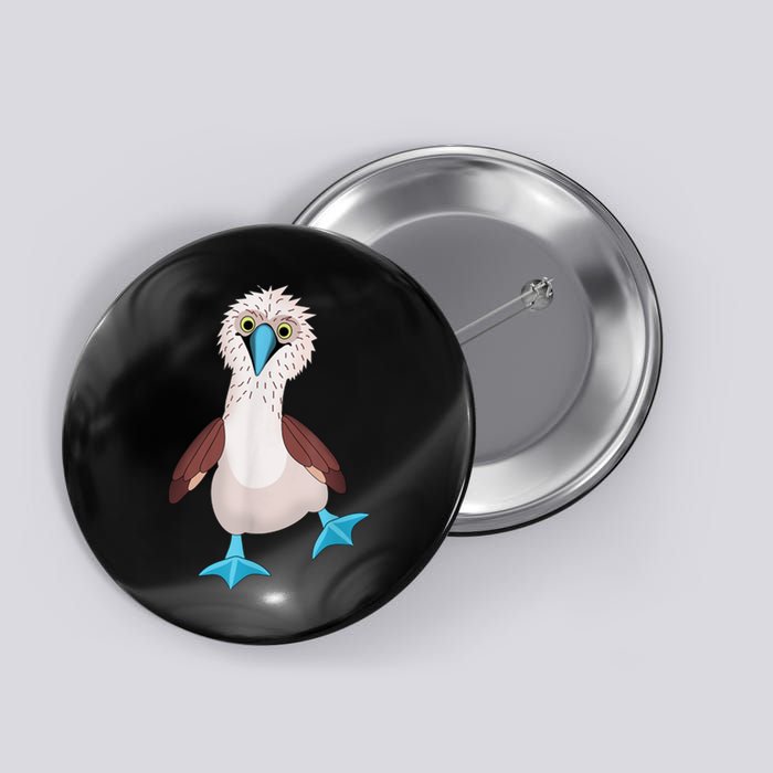 Dancing Booby Sea Bird Footed Blue Feet Drawing Button