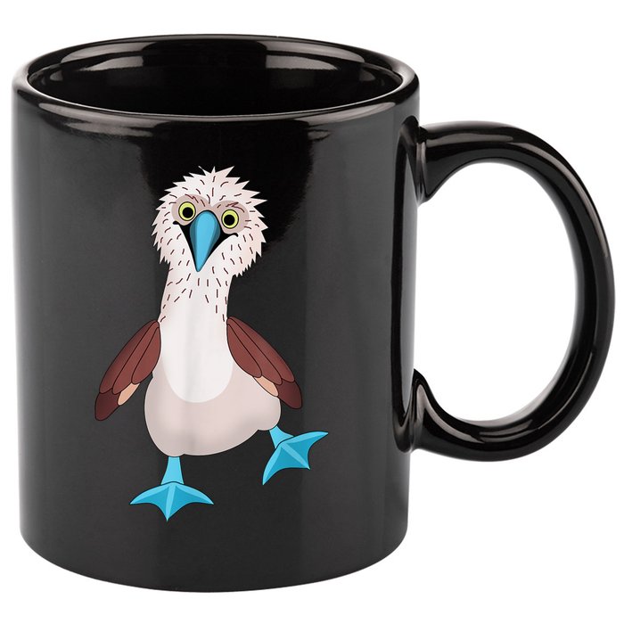 Dancing Booby Sea Bird Footed Blue Feet Drawing 11oz C Handle Ceramic Mug