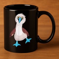 Dancing Booby Sea Bird Footed Blue Feet Drawing 11oz C Handle Ceramic Mug