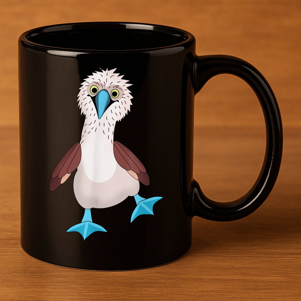 Dancing Booby Sea Bird Footed Blue Feet Drawing 11oz C Handle Ceramic Mug