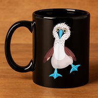 Dancing Booby Sea Bird Footed Blue Feet Drawing 11oz C Handle Ceramic Mug