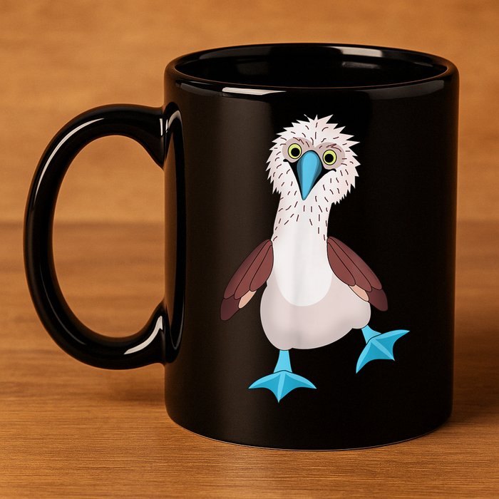 Dancing Booby Sea Bird Footed Blue Feet Drawing 11oz C Handle Ceramic Mug