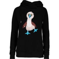 Dancing Booby Sea Bird Footed Blue Feet Drawing Womens Funnel Neck Pullover Hood