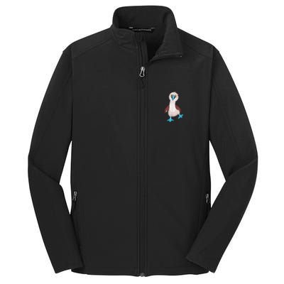 Dancing Booby Sea Bird Footed Blue Feet Drawing Core Soft Shell Jacket