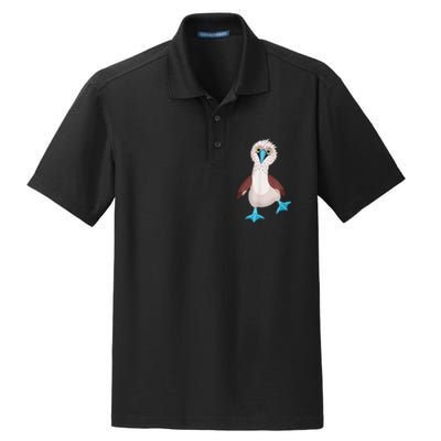 Dancing Booby Sea Bird Footed Blue Feet Drawing Dry Zone Grid Polo