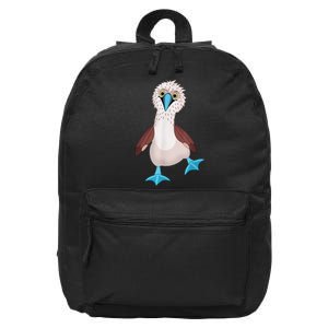 Dancing Booby Sea Bird Footed Blue Feet Drawing 16 in Basic Backpack