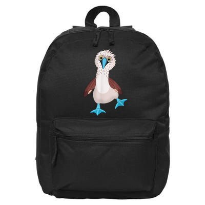 Dancing Booby Sea Bird Footed Blue Feet Drawing 16 in Basic Backpack