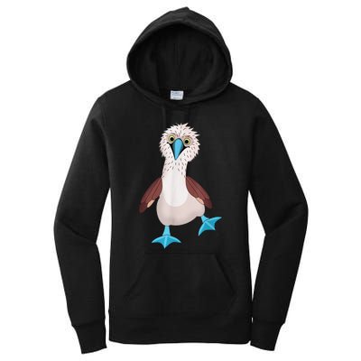 Dancing Booby Sea Bird Footed Blue Feet Drawing Women's Pullover Hoodie