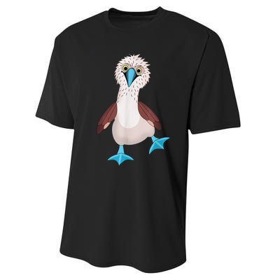 Dancing Booby Sea Bird Footed Blue Feet Drawing Performance Sprint T-Shirt