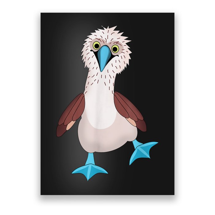 Dancing Booby Sea Bird Footed Blue Feet Drawing Poster