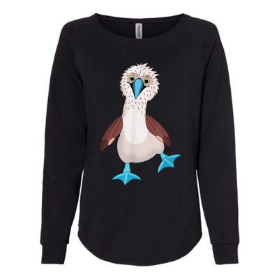 Dancing Booby Sea Bird Footed Blue Feet Drawing Womens California Wash Sweatshirt