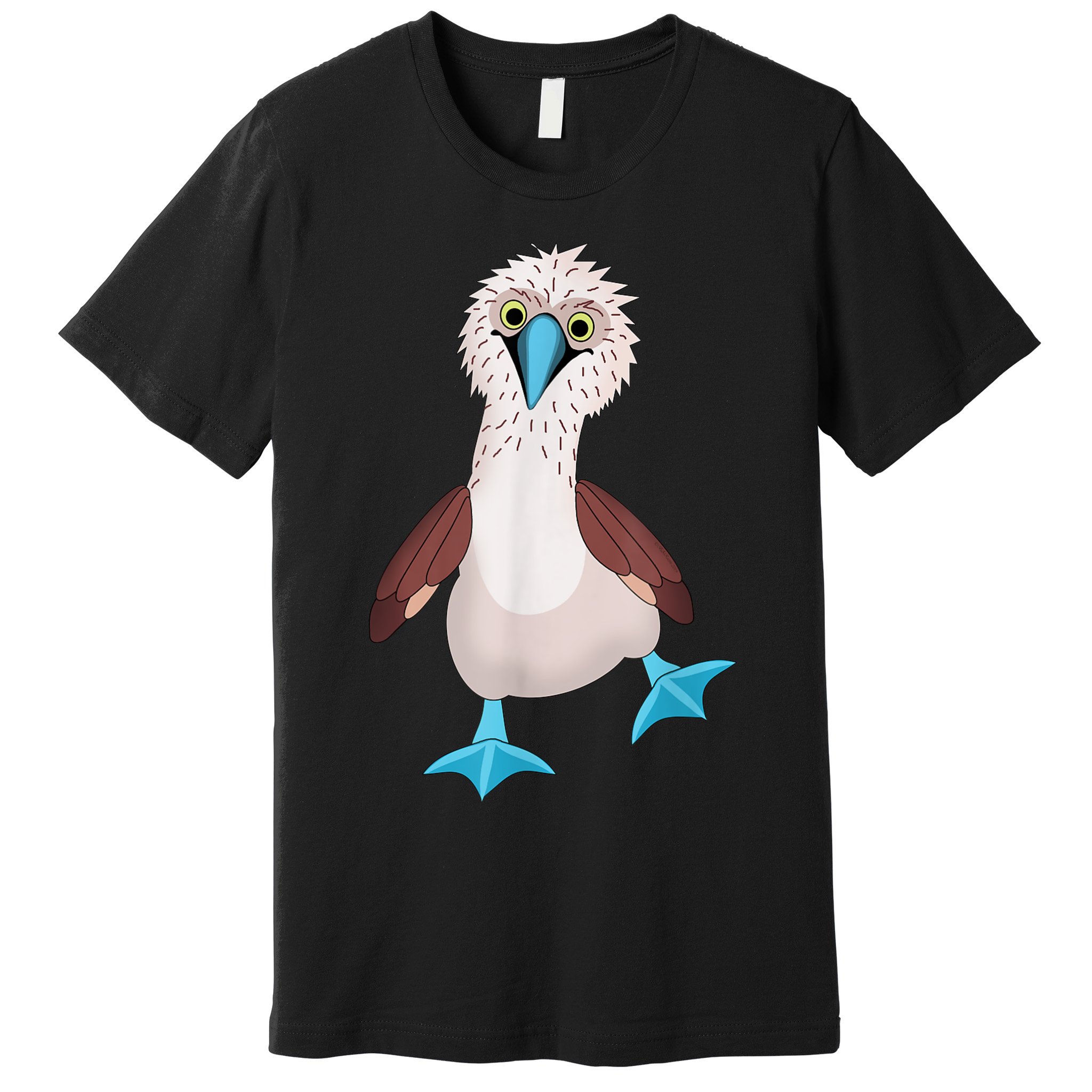 Dancing Booby Sea Bird Footed Blue Feet Drawing Premium T-Shirt
