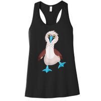 Dancing Booby Sea Bird Footed Blue Feet Drawing Women's Racerback Tank