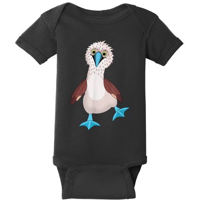 Dancing Booby Sea Bird Footed Blue Feet Drawing Baby Bodysuit