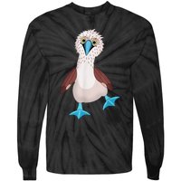 Dancing Booby Sea Bird Footed Blue Feet Drawing Tie-Dye Long Sleeve Shirt