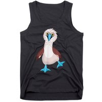 Dancing Booby Sea Bird Footed Blue Feet Drawing Tank Top