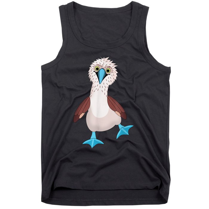 Dancing Booby Sea Bird Footed Blue Feet Drawing Tank Top