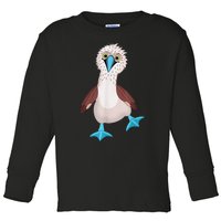 Dancing Booby Sea Bird Footed Blue Feet Drawing Toddler Long Sleeve Shirt