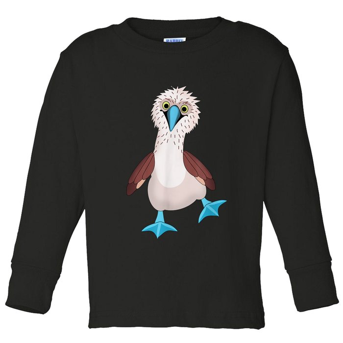 Dancing Booby Sea Bird Footed Blue Feet Drawing Toddler Long Sleeve Shirt