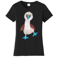 Dancing Booby Sea Bird Footed Blue Feet Drawing Women's T-Shirt