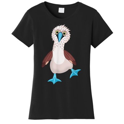 Dancing Booby Sea Bird Footed Blue Feet Drawing Women's T-Shirt