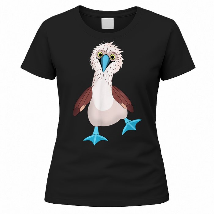 Dancing Booby Sea Bird Footed Blue Feet Drawing Women's T-Shirt