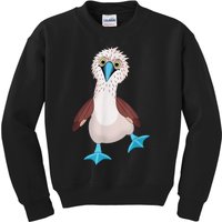 Dancing Booby Sea Bird Footed Blue Feet Drawing Kids Sweatshirt