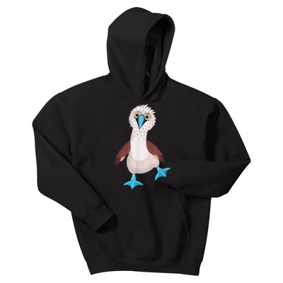 Dancing Booby Sea Bird Footed Blue Feet Drawing Kids Hoodie