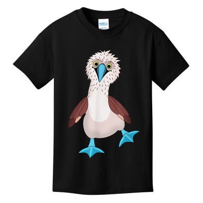 Dancing Booby Sea Bird Footed Blue Feet Drawing Kids T-Shirt