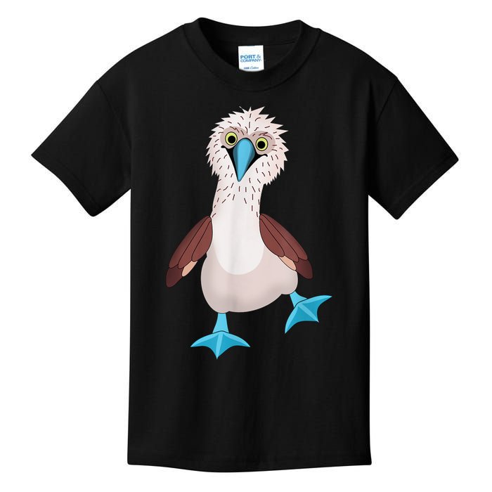 Dancing Booby Sea Bird Footed Blue Feet Drawing Kids T-Shirt