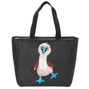 Dancing Booby Sea Bird Footed Blue Feet Drawing Zip Tote Bag