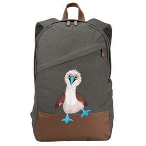 Dancing Booby Sea Bird Footed Blue Feet Drawing Cotton Canvas Backpack