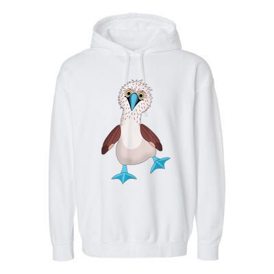 Dancing Booby Sea Bird Footed Blue Feet Drawing Garment-Dyed Fleece Hoodie