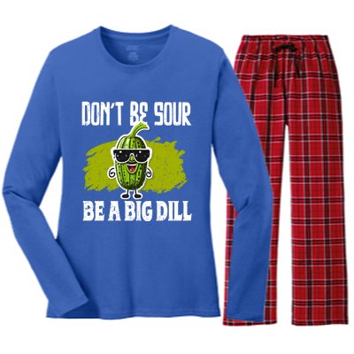 DonT Be Sour Be A Big Dill Pickles Lover Gift Women's Long Sleeve Flannel Pajama Set 