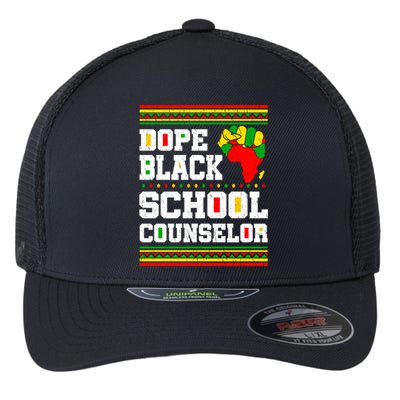 Dope Black School Counselor Black History Month Juneteenth Cute Gift Flexfit Unipanel Trucker Cap