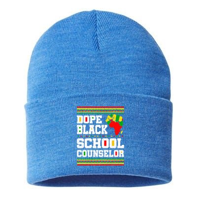 Dope Black School Counselor Black History Month Juneteenth Cute Gift Sustainable Knit Beanie