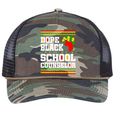 Dope Black School Counselor Black History Month Juneteenth Cute Gift Retro Rope Trucker Hat Cap