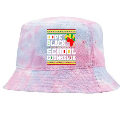 Dope Black School Counselor Black History Month Juneteenth Cute Gift Tie-Dyed Bucket Hat