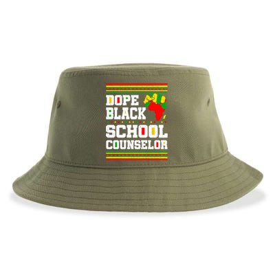 Dope Black School Counselor Black History Month Juneteenth Cute Gift Sustainable Bucket Hat