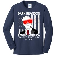 Dark Brandon Saving America Funny Biden Design Kids Long Sleeve Shirt