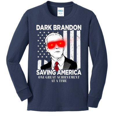 Dark Brandon Saving America Funny Biden Design Kids Long Sleeve Shirt